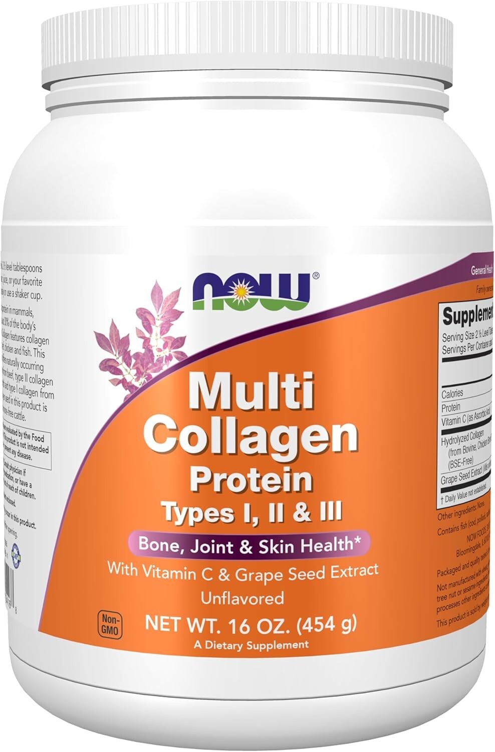Now Foods Multi Collagen Protein Powder Types I, II & II 16oz Powder – EXP 06/26