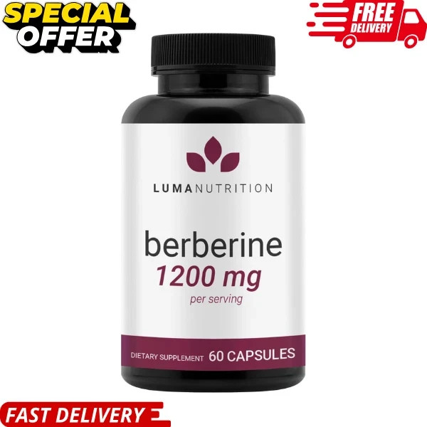 Luma Nutrition Berberine HCL 1200mg Vegan 60 Caps Gluten Free Non-GMO NEW