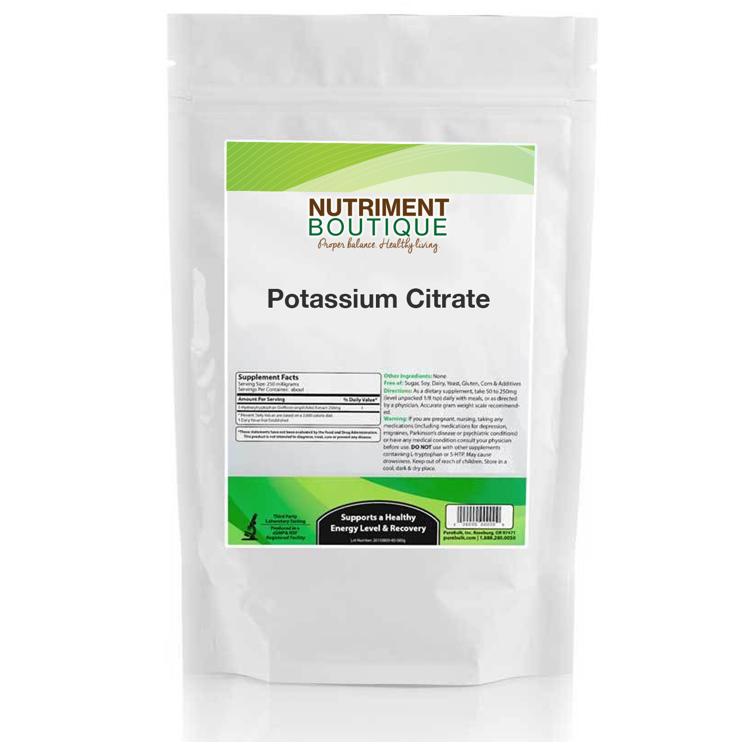 Potassium Citrate 1000mg Bulk 100 servings 100gram Bag Muscle/Metabolism/Energy