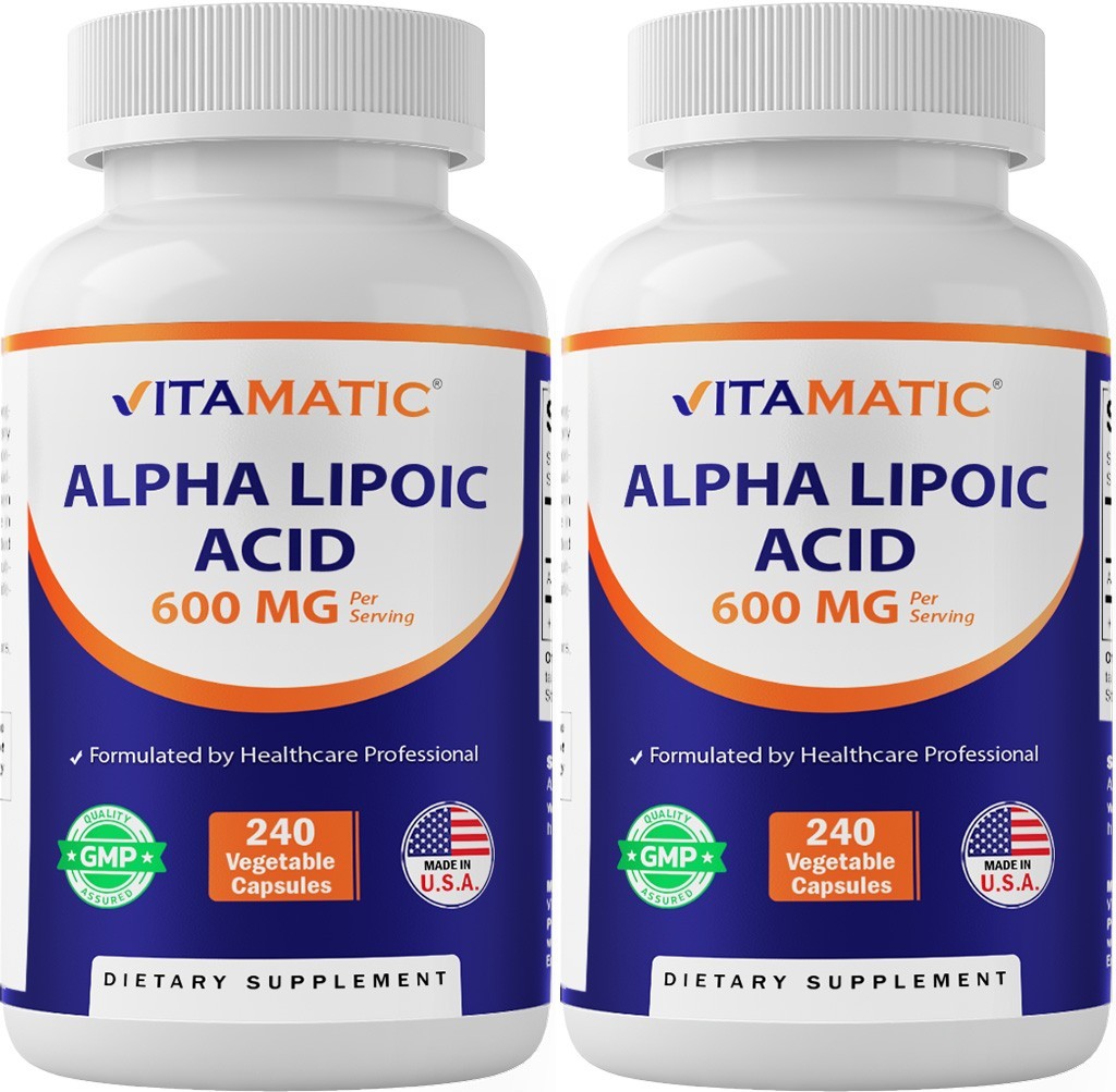Vitamatic Alpha Lipoic Acid (ALA) 600mg Per Serving – 240 Capsules – 2 Pack