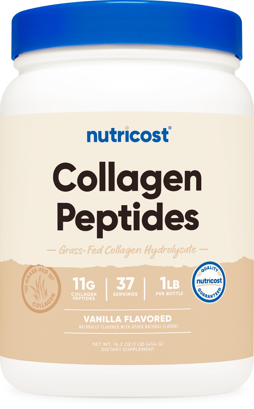 Nutricost Grass-Fed Collagen Powder 1LB (454 G) (Vanilla) – Collagen Peptides