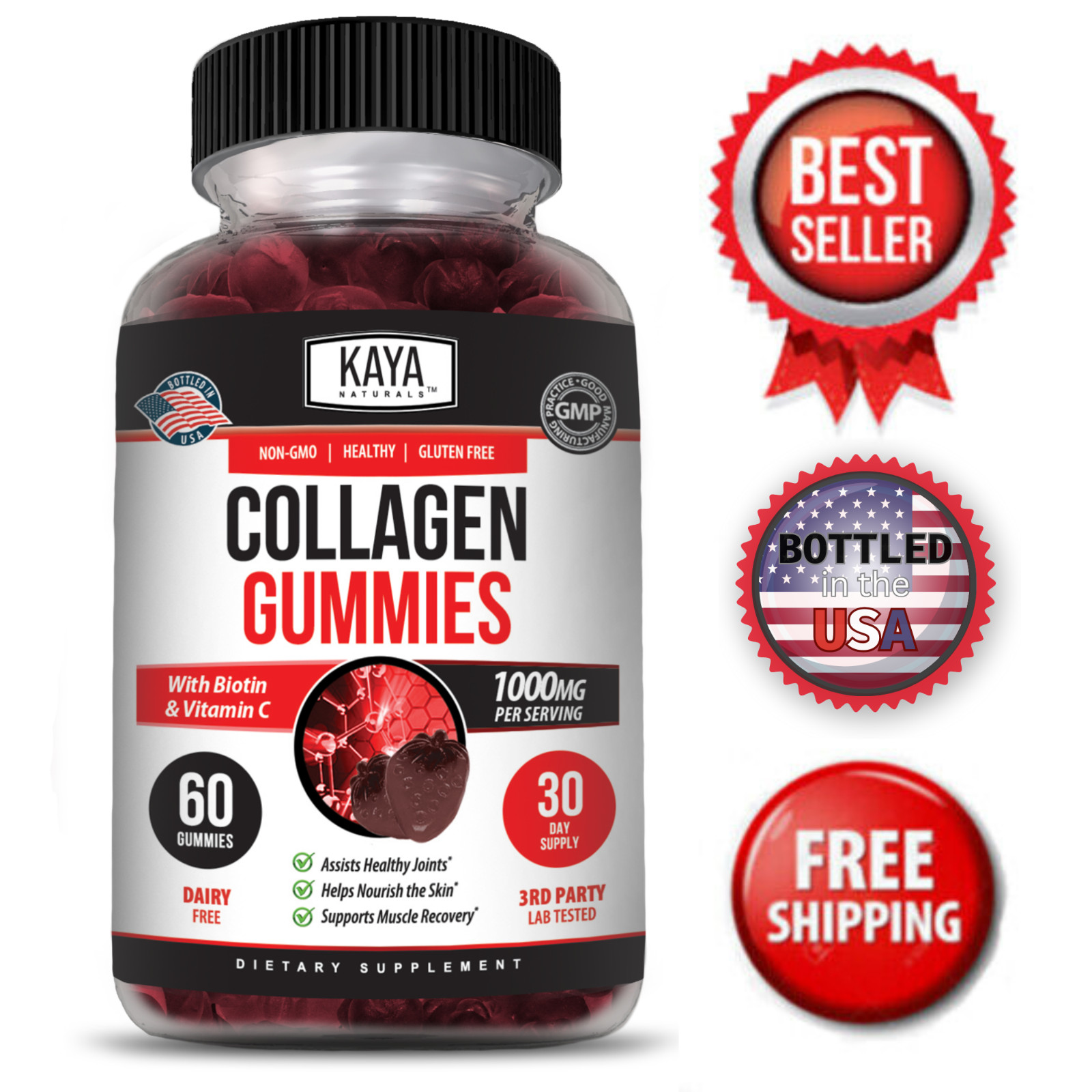 Collagen Vitamin Gummies for Hair Skin & Nails, Premium Collagen Supplement