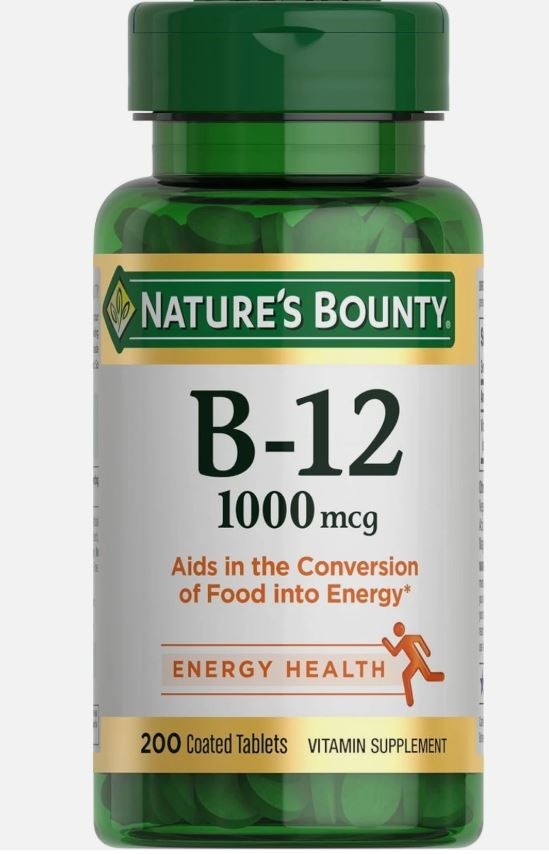 Vitamin B12, Supports Energy Metabolism, Tablets, 1000Mcg, 200 Ct 07/2027
