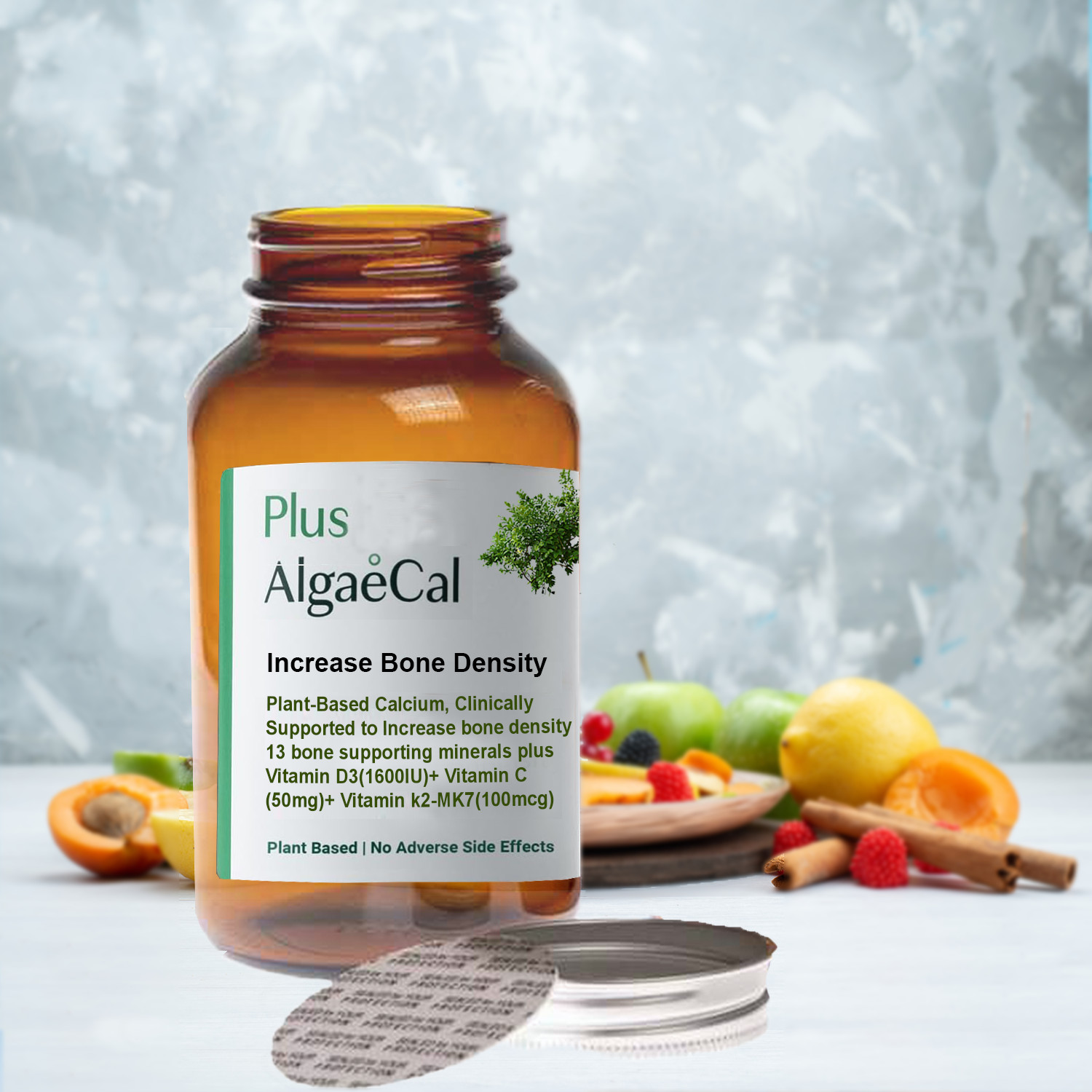 Algae-Cal Plus Plant-Based Bone Strength – Veggie Capsules – Dietary Supplement