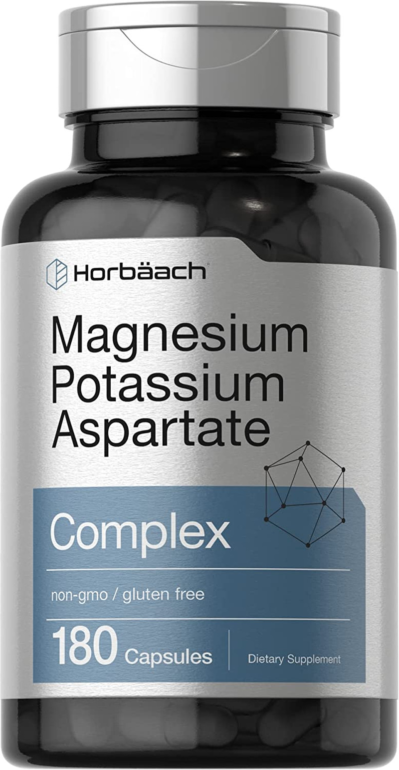Magnesium Potassium Aspartate Complex, 180 Capsules Non-Gmo Gluten Free Horbaach