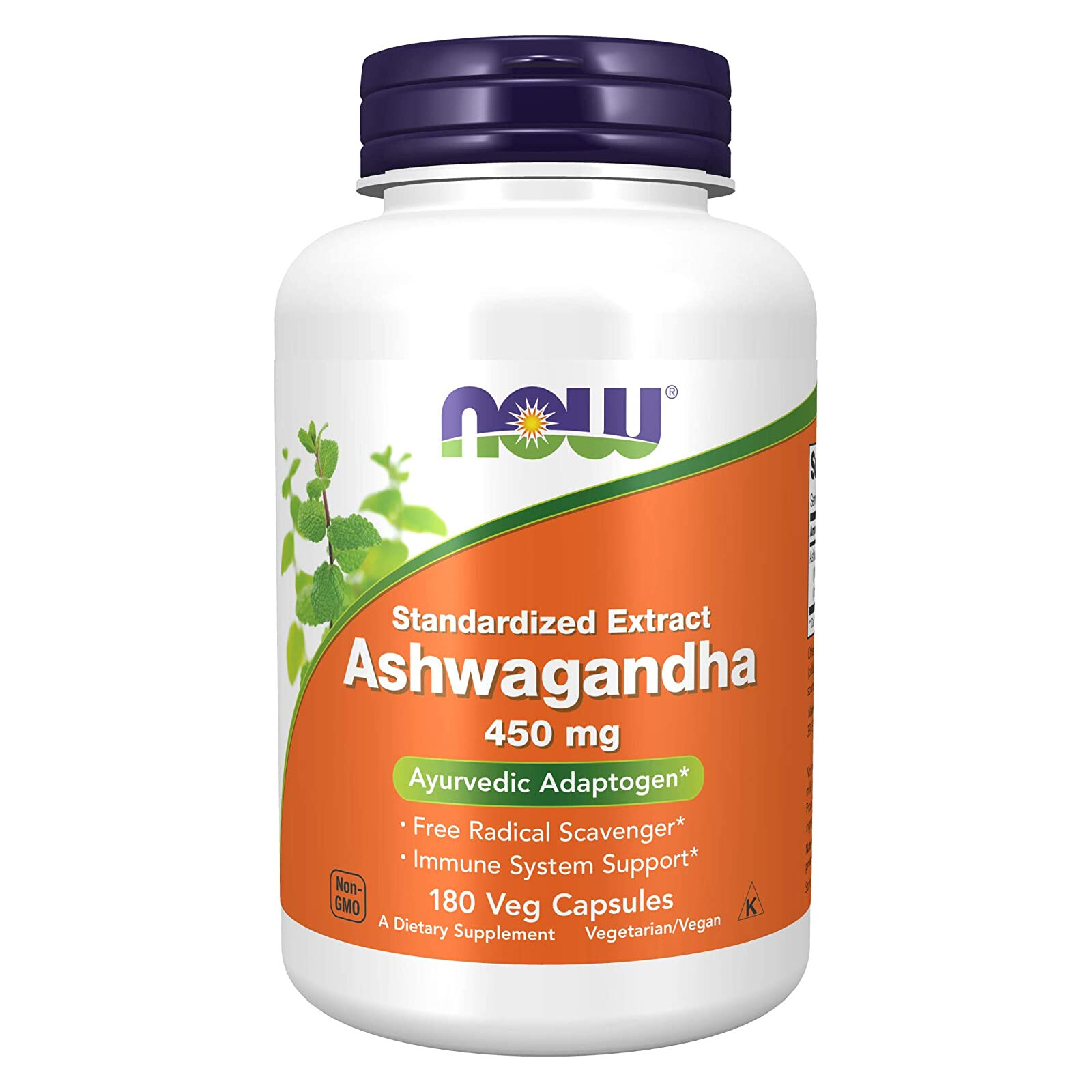 NOW FOODS Ashwagandha 450 mg 180 Veg Capsules