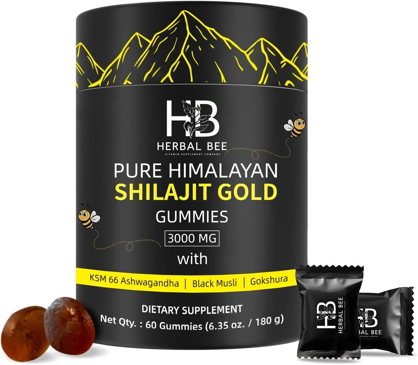 Shilajit Gummies: Pure Himalayan Shilajit with Ashwagandha & 85+ Trace Minerals