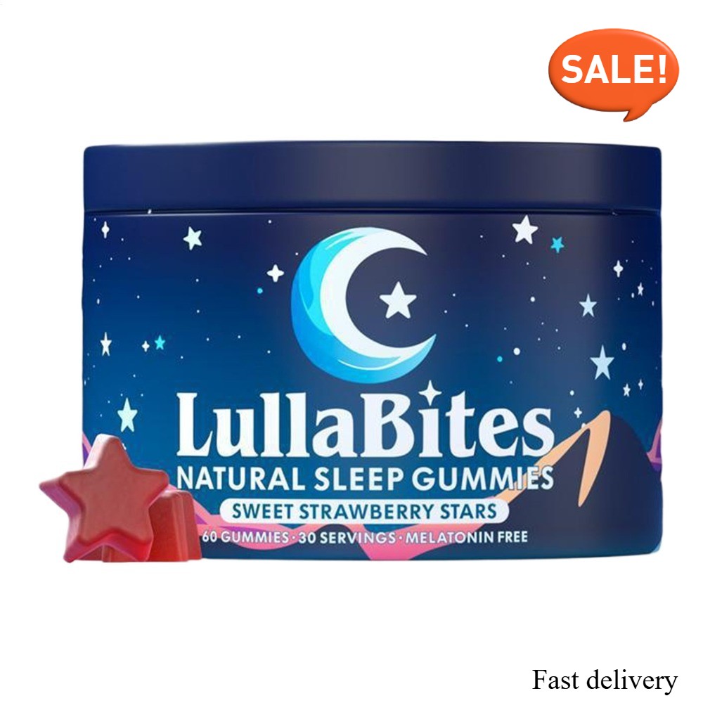 NEW LullaBites Natural Sleep Gummies Strawberry Stars Flavor 60 Gummies