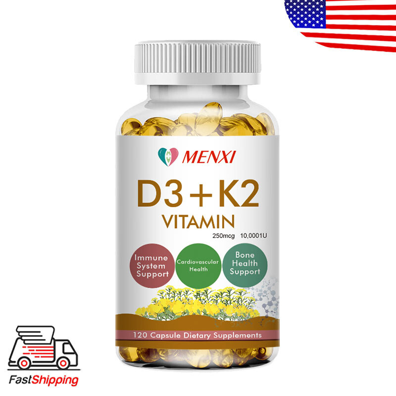 Vitamin K2 (MK7) with D3 10000IU, BioPerine Supplement, Immune Health Capsules