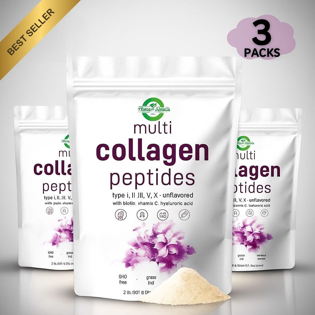 Collagen Peptides Powder 2lb x 3 Pack – Hydrolyzed Type 1 & 3 | Hair Skin Joint