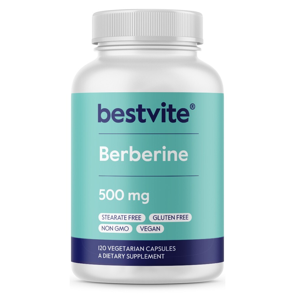 Berberine 500mg (120 Vegetarian Capsules) – No Fillers – Gluten Free – Non GMO