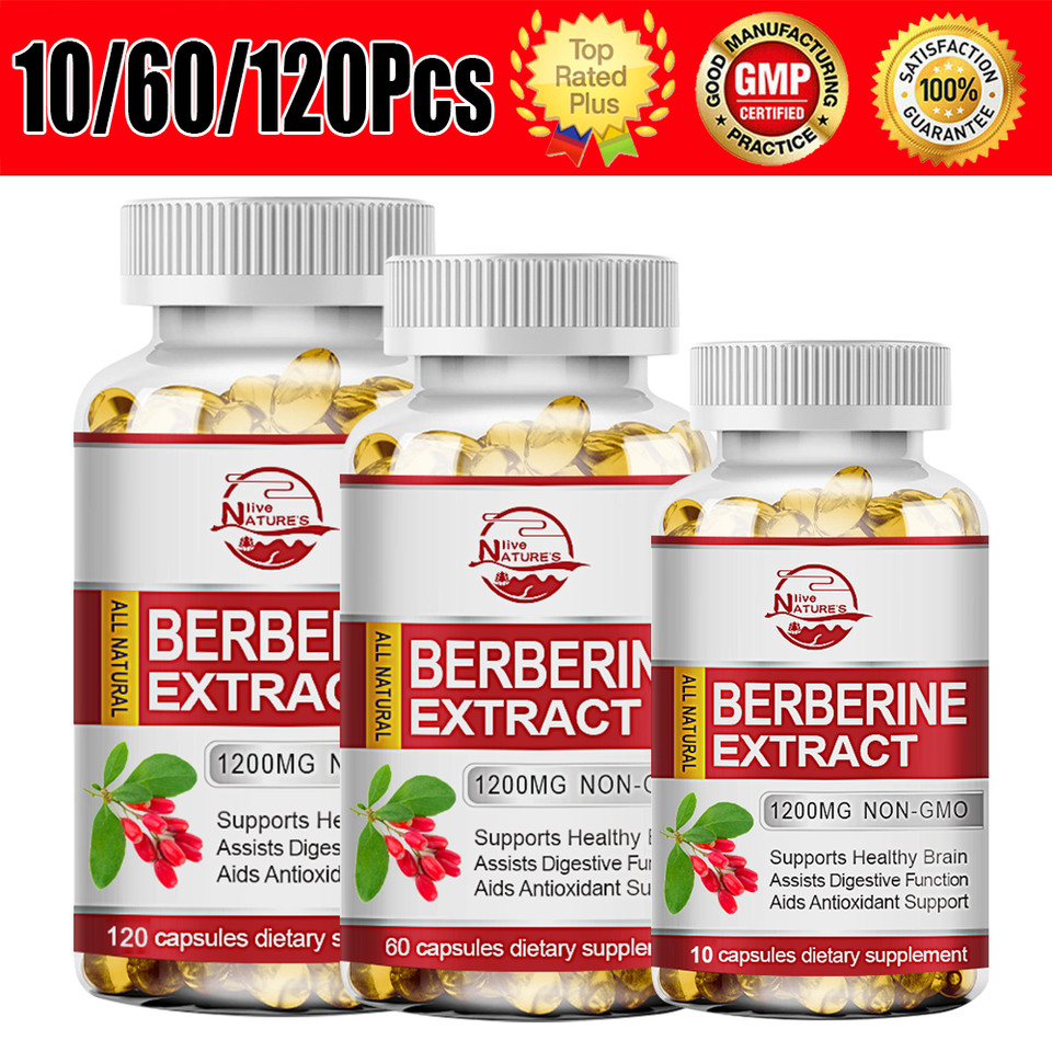 Premium Berberine HCL Extract 1200mg, Healthy Cholesterol, Lower Blood Glucose