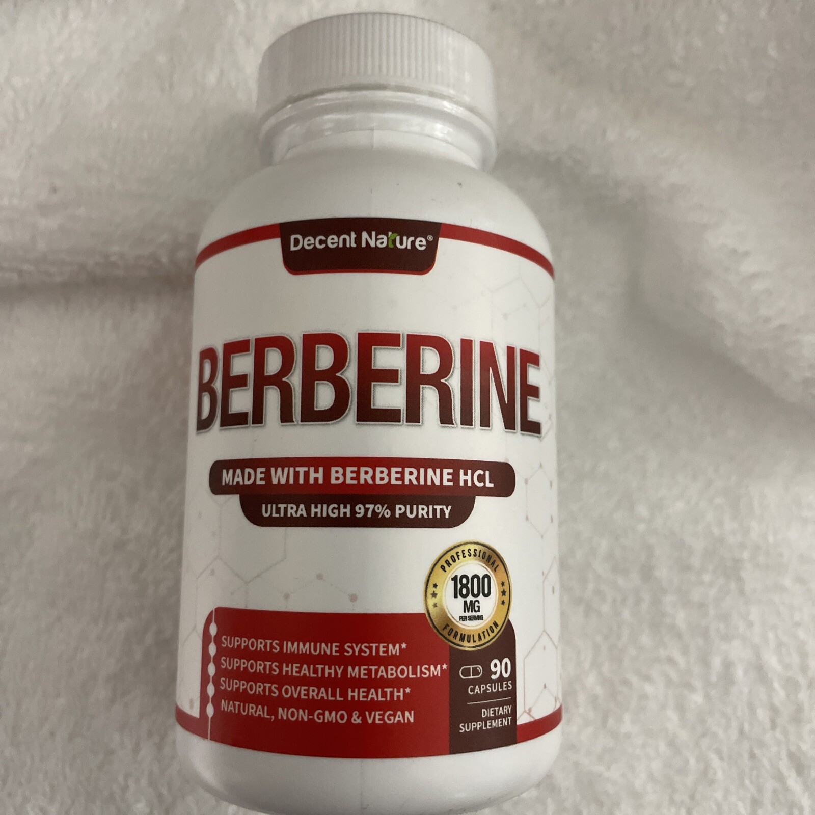 Berberine Supplement 1800mg – Premium Berberine HCl 97% High Purity Berberine…