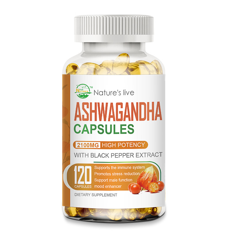 Organic Ashwagandha Capsules High Quality Dietary Supplement,120 Veg Softgels