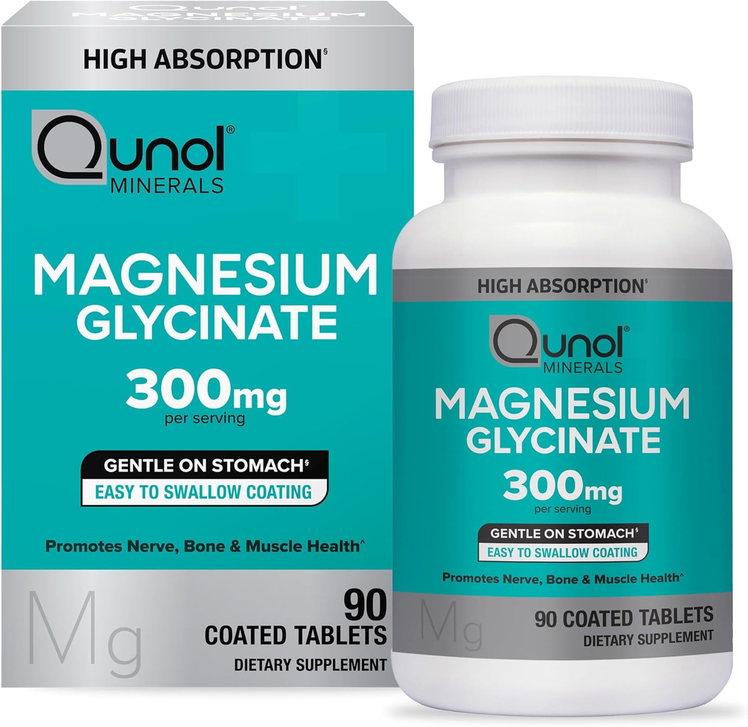 Magnesium Glycinate 300Mg, 100% Glycinate Chelated Magnesium Supplement, 90 Ct.