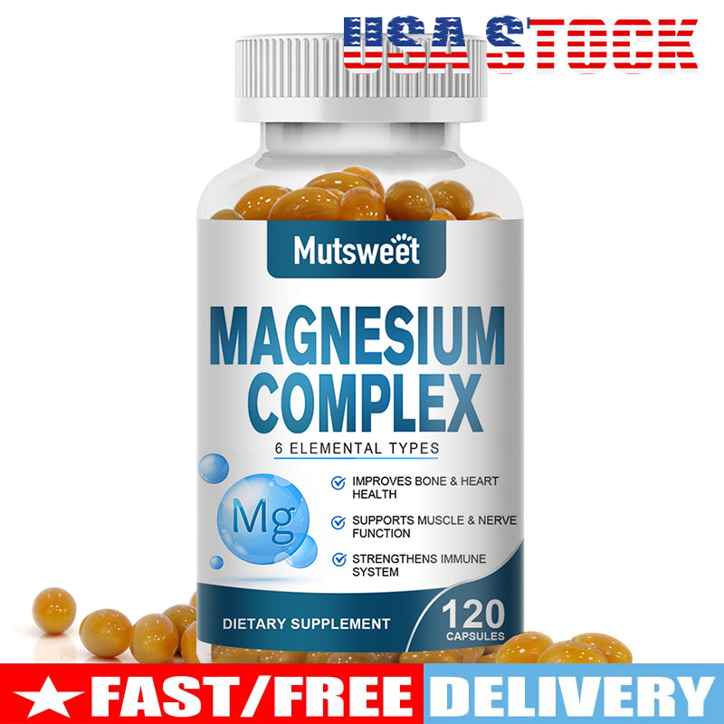 120pcs Magnesium Complex Capsules 500mg, Anti Anxiety & Stress Relief