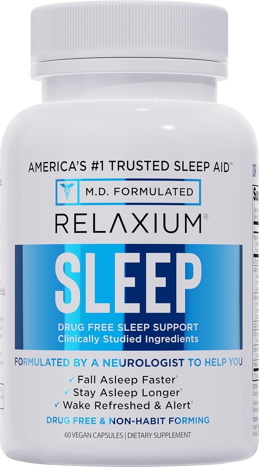 Relaxium Sleep Aid with Melatonin Non-Habit Forming Sleep Supplement 60 Capsules