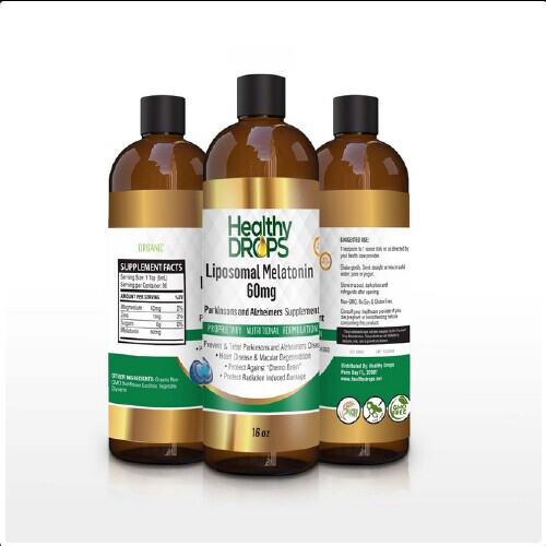 LIPOSOMAL MELATONIN 60mg LIQUID ORGANIC 96 SERVINGS PURE 16oz Exp: 12/2026