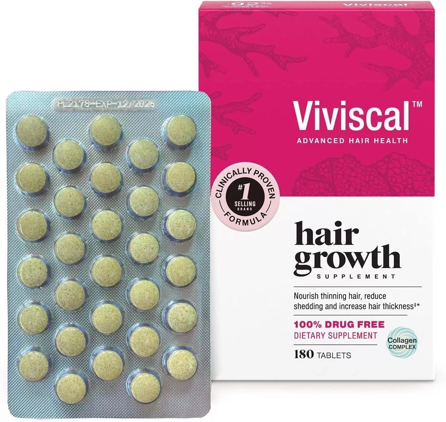 Viviscal Hair Growth Supplement for Women 180 Tablets – 3 Month Supply