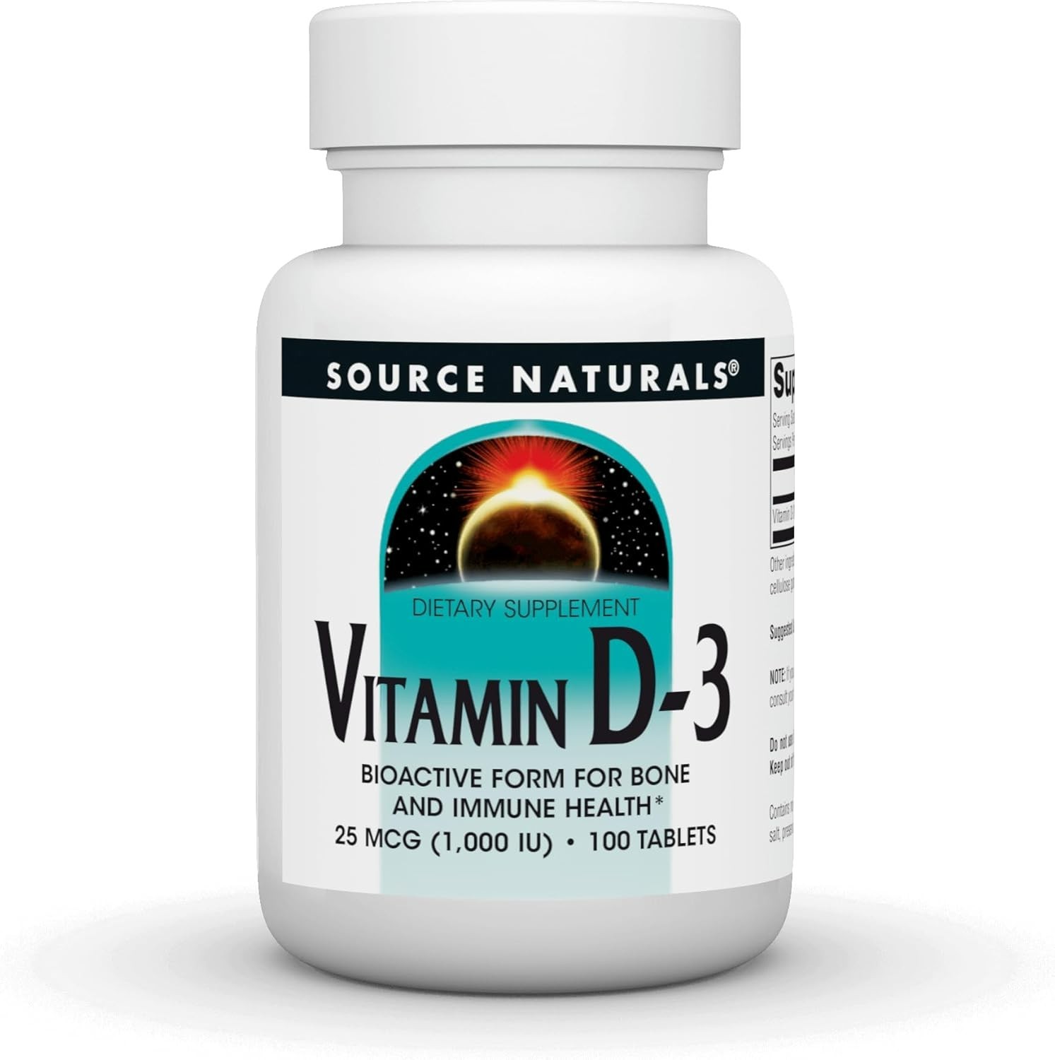 Source Naturals Vitamin D-3 1000 iu Supports Bone & Immune Health* – 100 Tablets