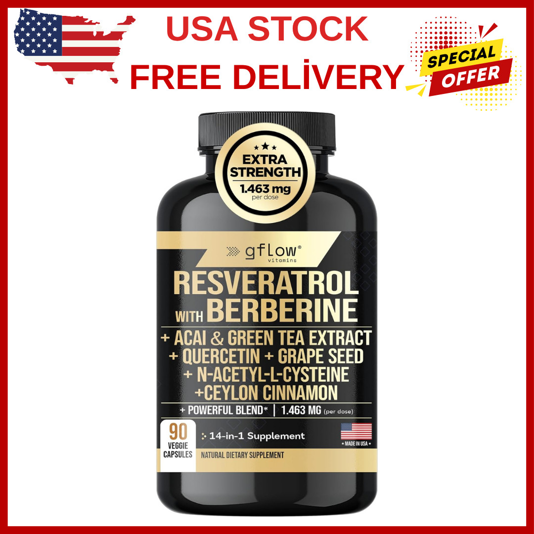 Resveratrol Supplement – 6000Mg Max Strength with Berberine 3000Mg Ceylon Cin…