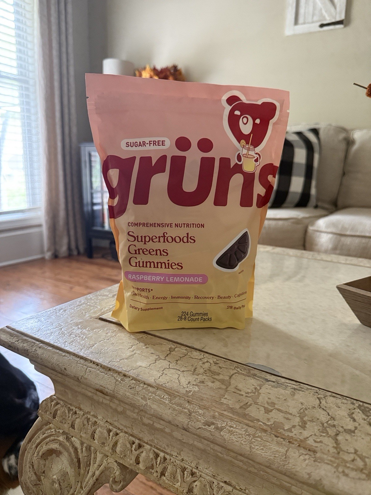 Gruns Adults- SuperFoods Greens Gummies, UNRELEASED Raspberry Lemonade Gummies