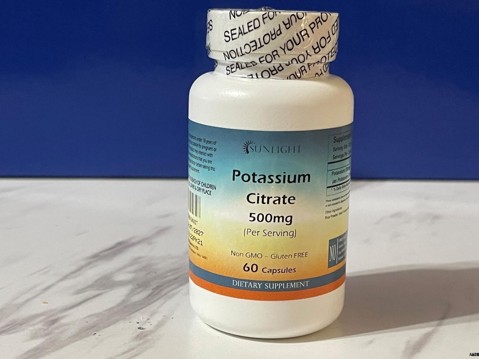Sunlight Potassium Citrate 500mg 60 Capsules – Sealed Bottle – Fresh Stock