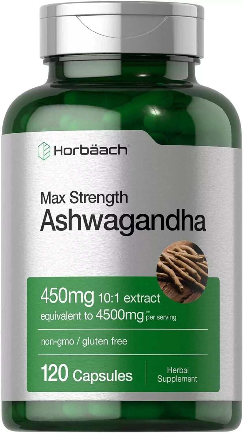Ashwagandha Capsules | 4500 mg | 120 Count | by Horbaach