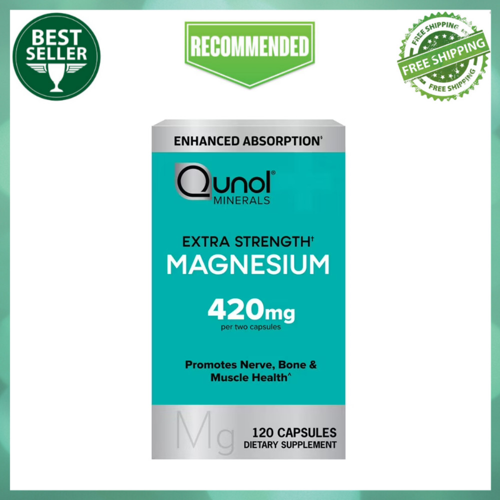 Qunol Magnesium 420mg High Absorption Extra Strength 120 Capsules Supplement