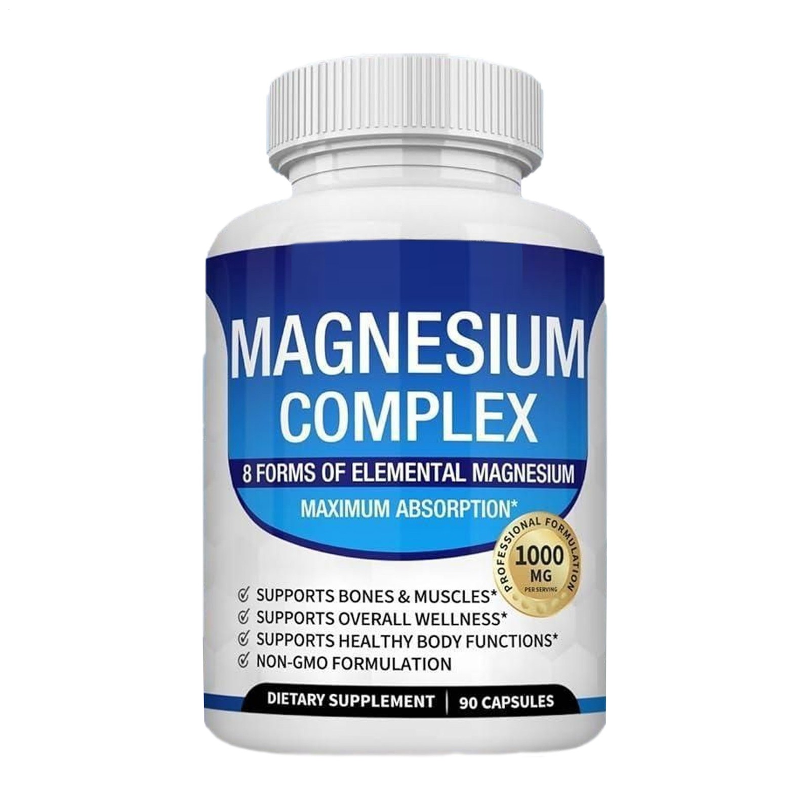 Magnesium Complex Magnesium Supplement 1000mg Non-GMO 90 Capsules