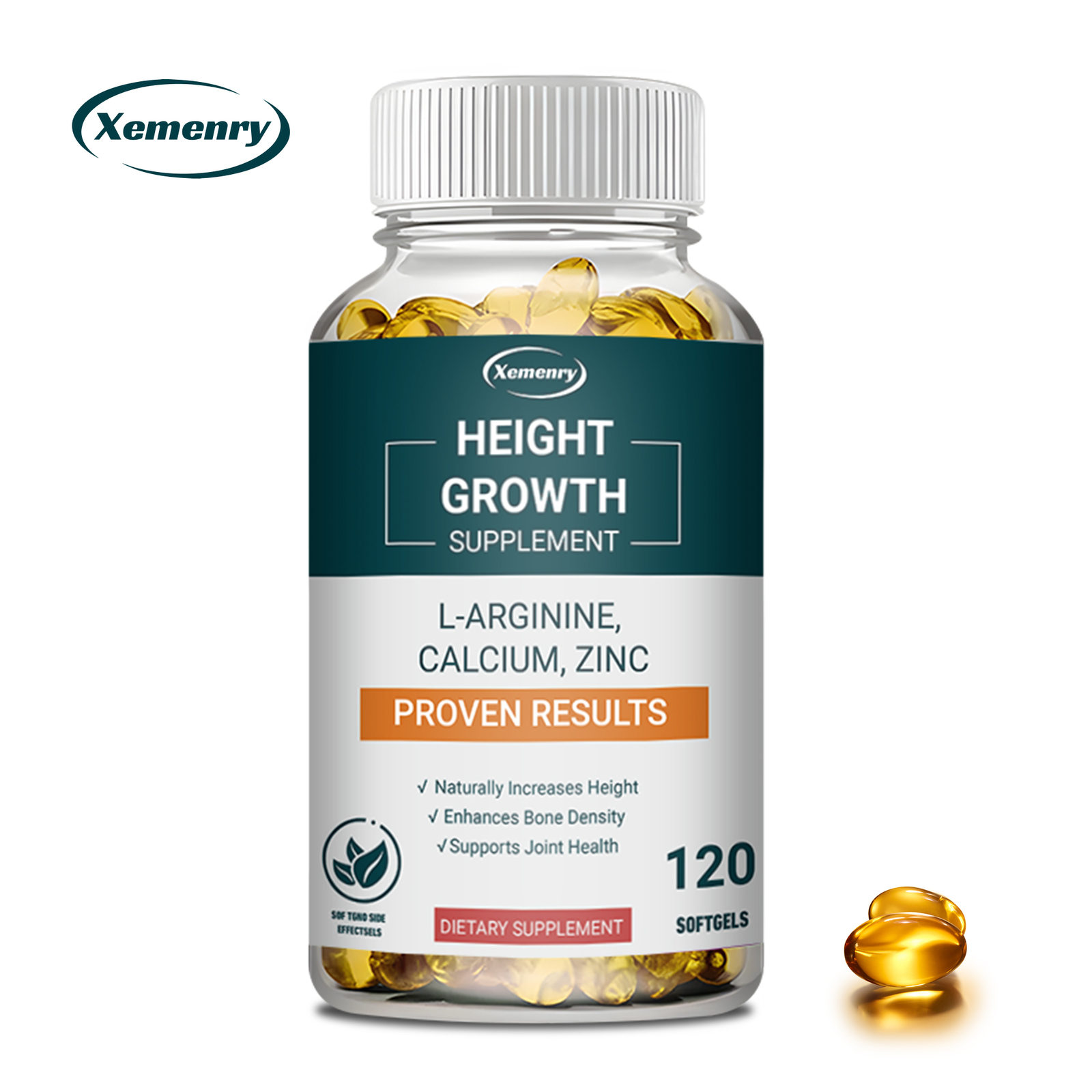 Height Growth – Vitamin D3, Calcium, Zinc, L-Arginine, Promotes Bone Support