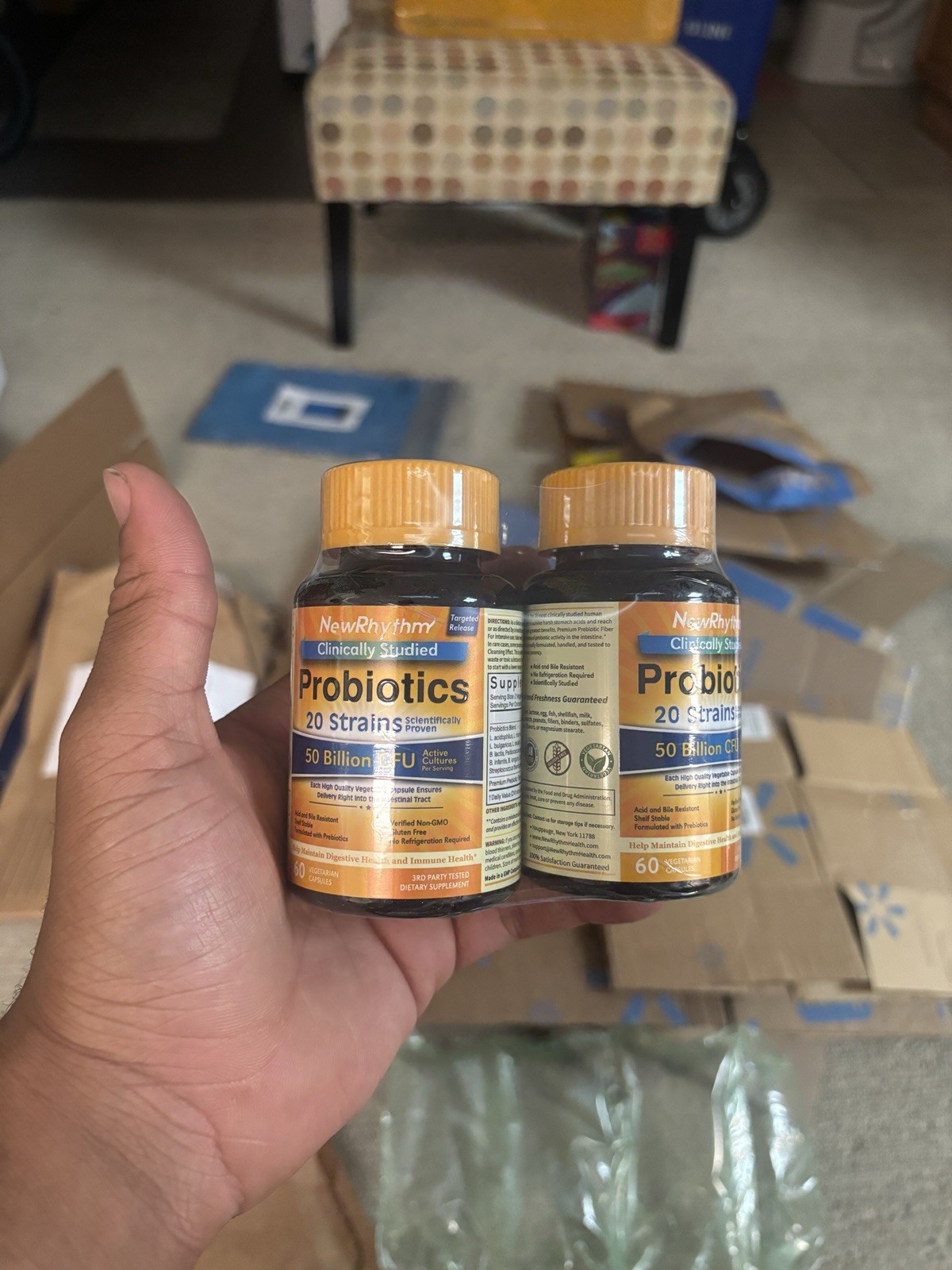 NewRhythm Probiotics 20 Strains 50 Billion Stomach Acid Resistant Capsules – 60