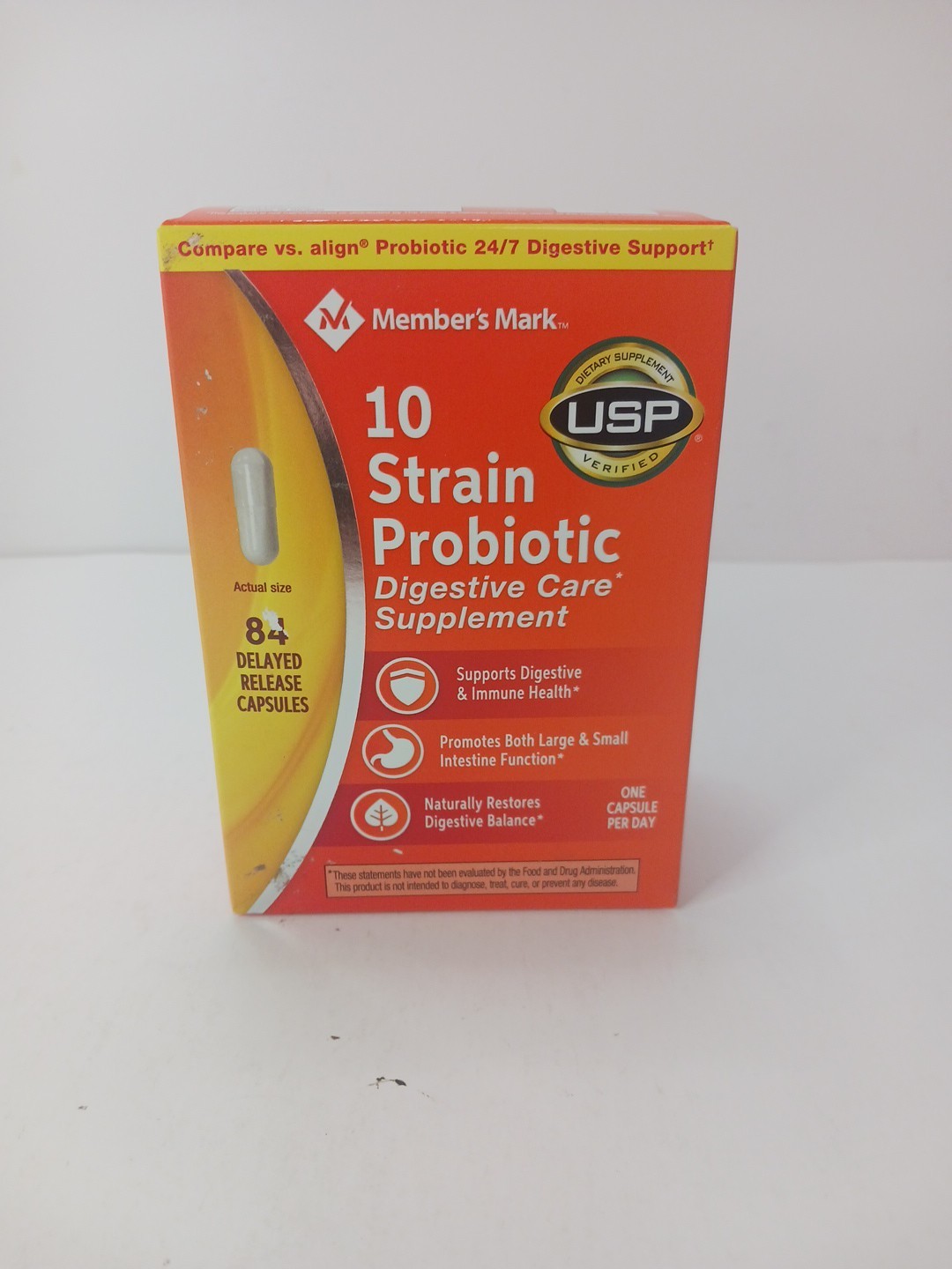 Member’s Mark 10 Strain Probiotic (84 count) 1 Per Day – Expired 03/25  New
