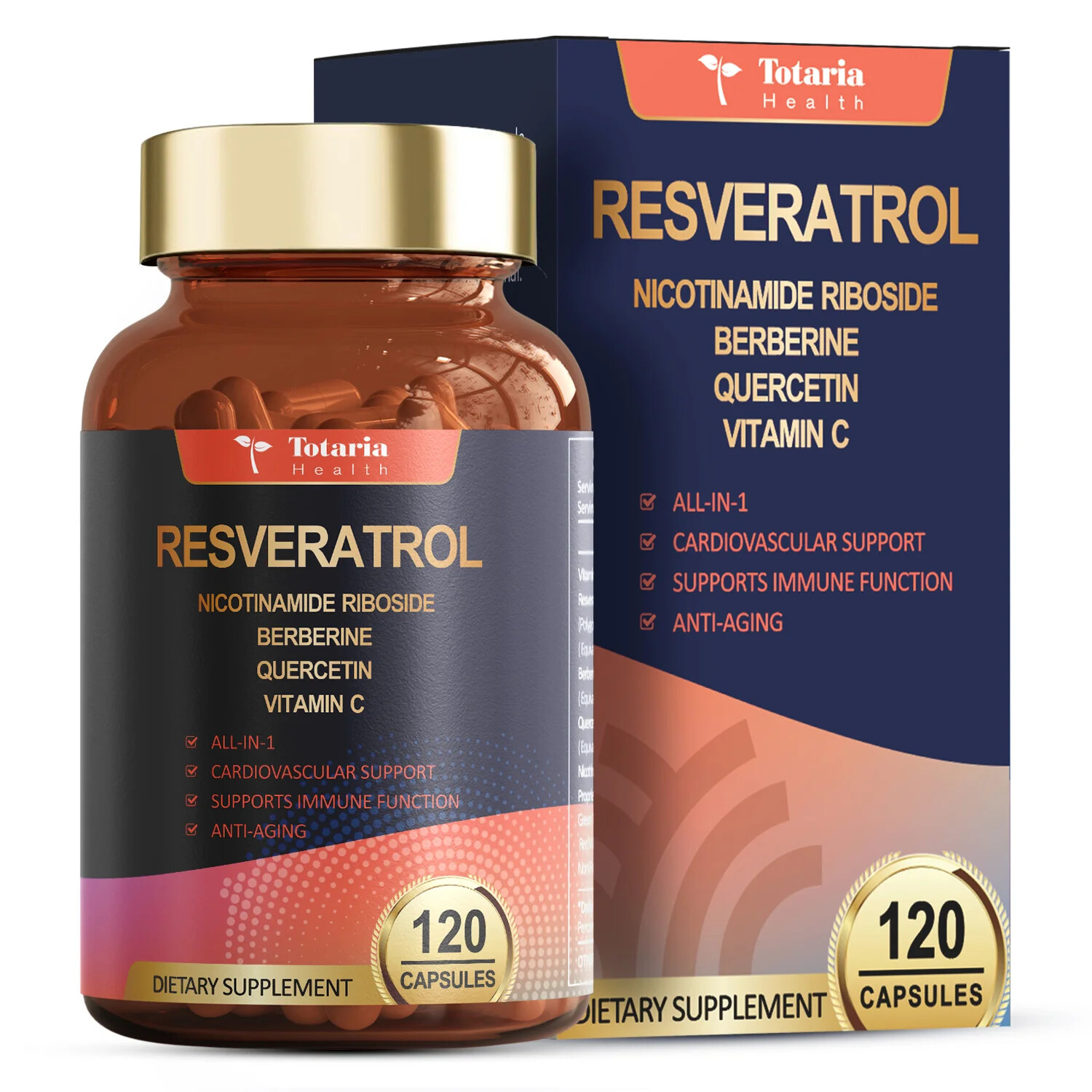 Resveratrol 8000mg Berberine 3000mg 120 caps Quercetin/Hawthorn