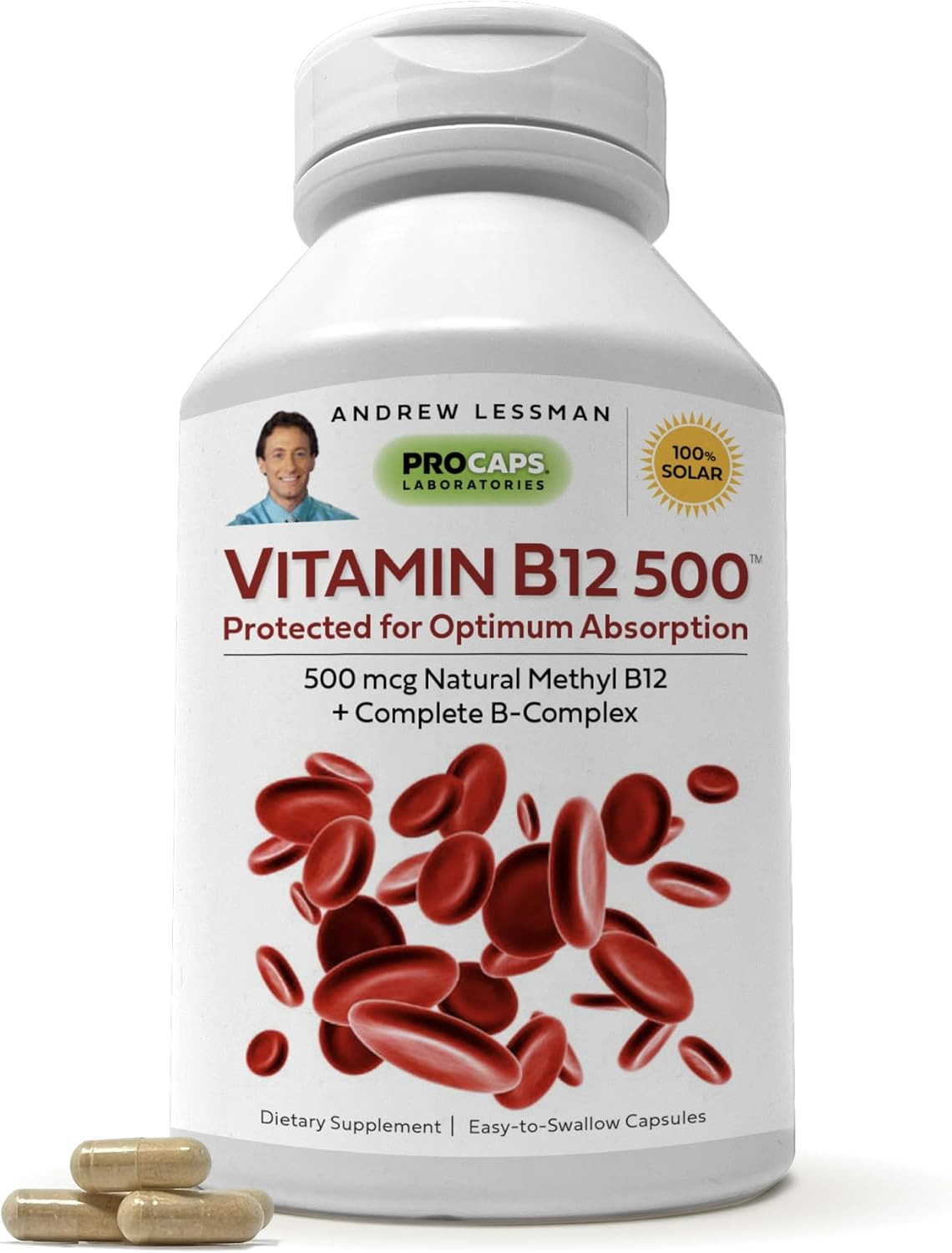 ANDREW LESSMAN Vitamin B12 500 60 Capsules – Absorption-Protected Methylcobalami