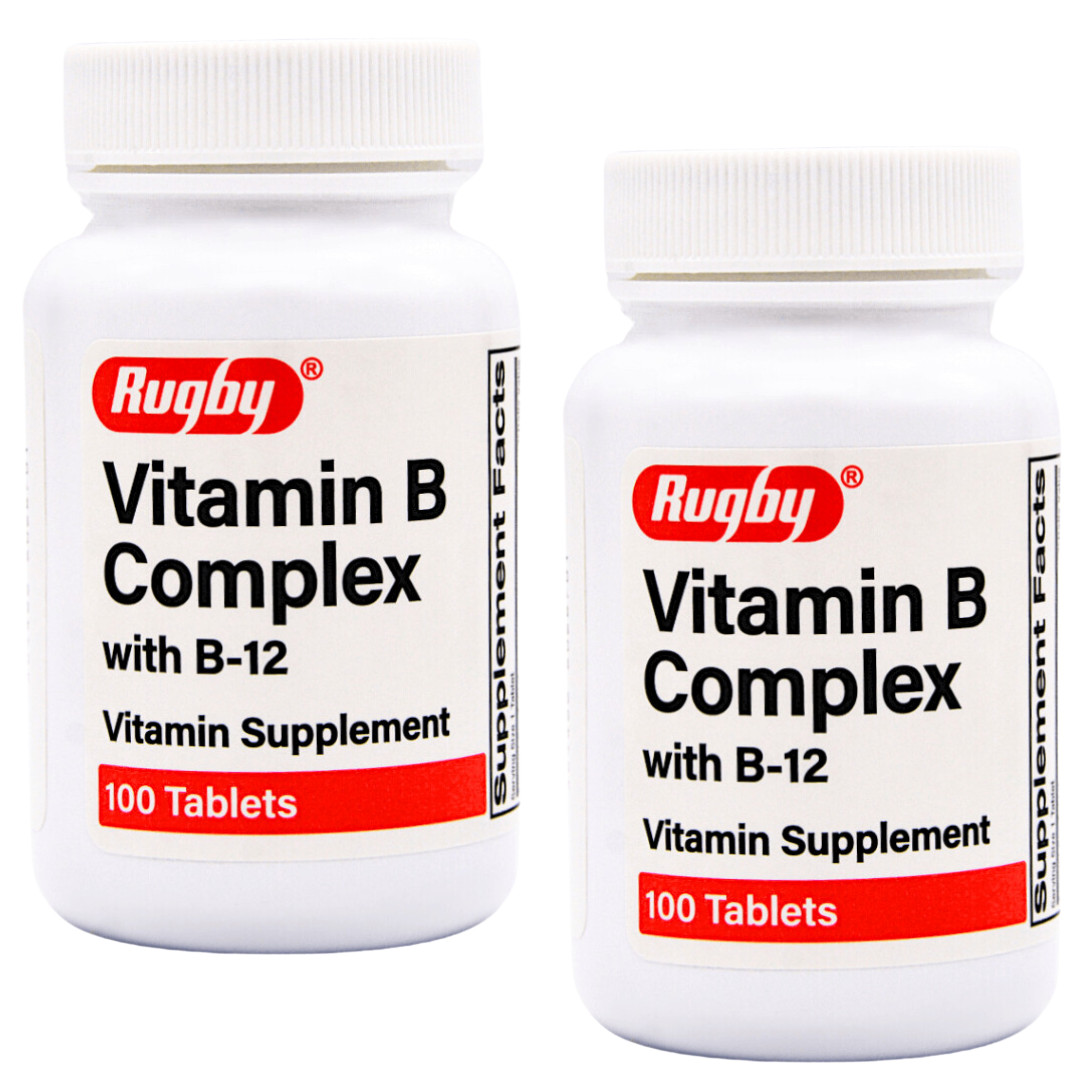 Vitamin B Complex B-12 Vitamins – 200 Tablets | Rugby – Gluten Free (1-2027)
