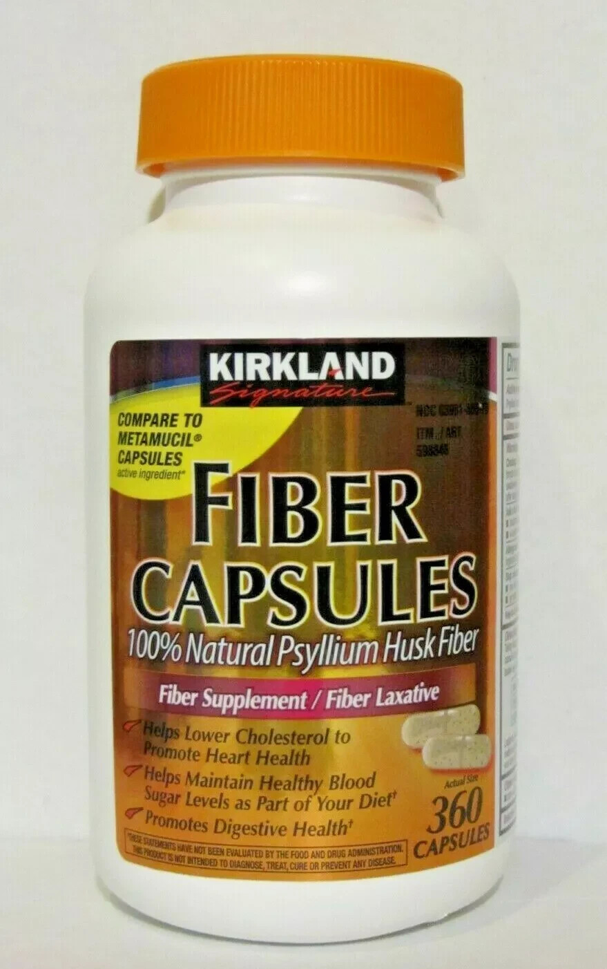 Kirkland Signature Psyllium Fiber 360 Capsules  Compare To Metamucil Caps