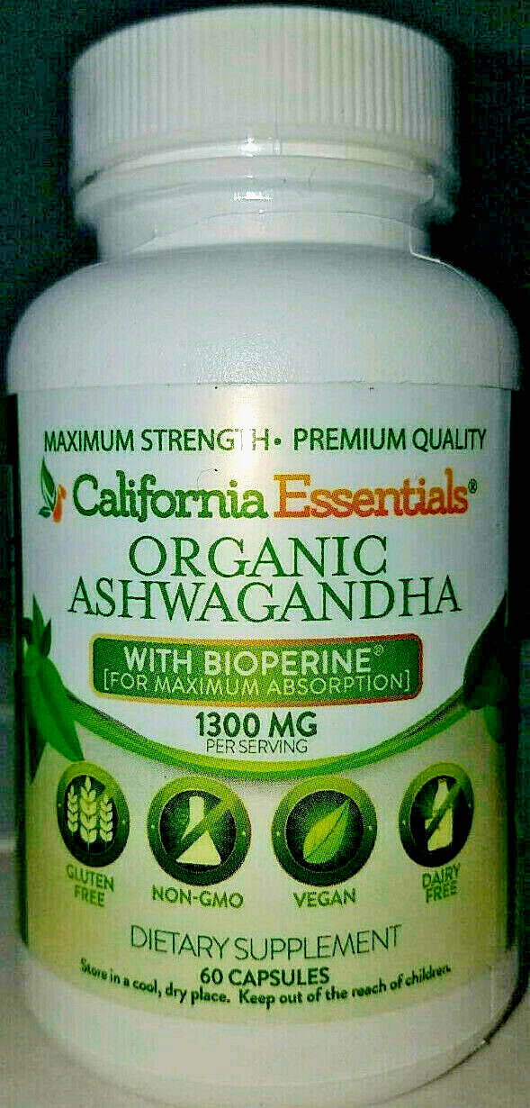 REDUCE ANXIETY ASHWAGANDHA 1300MG ORGANIC RELAXATION CALM NEW FREE SHIP