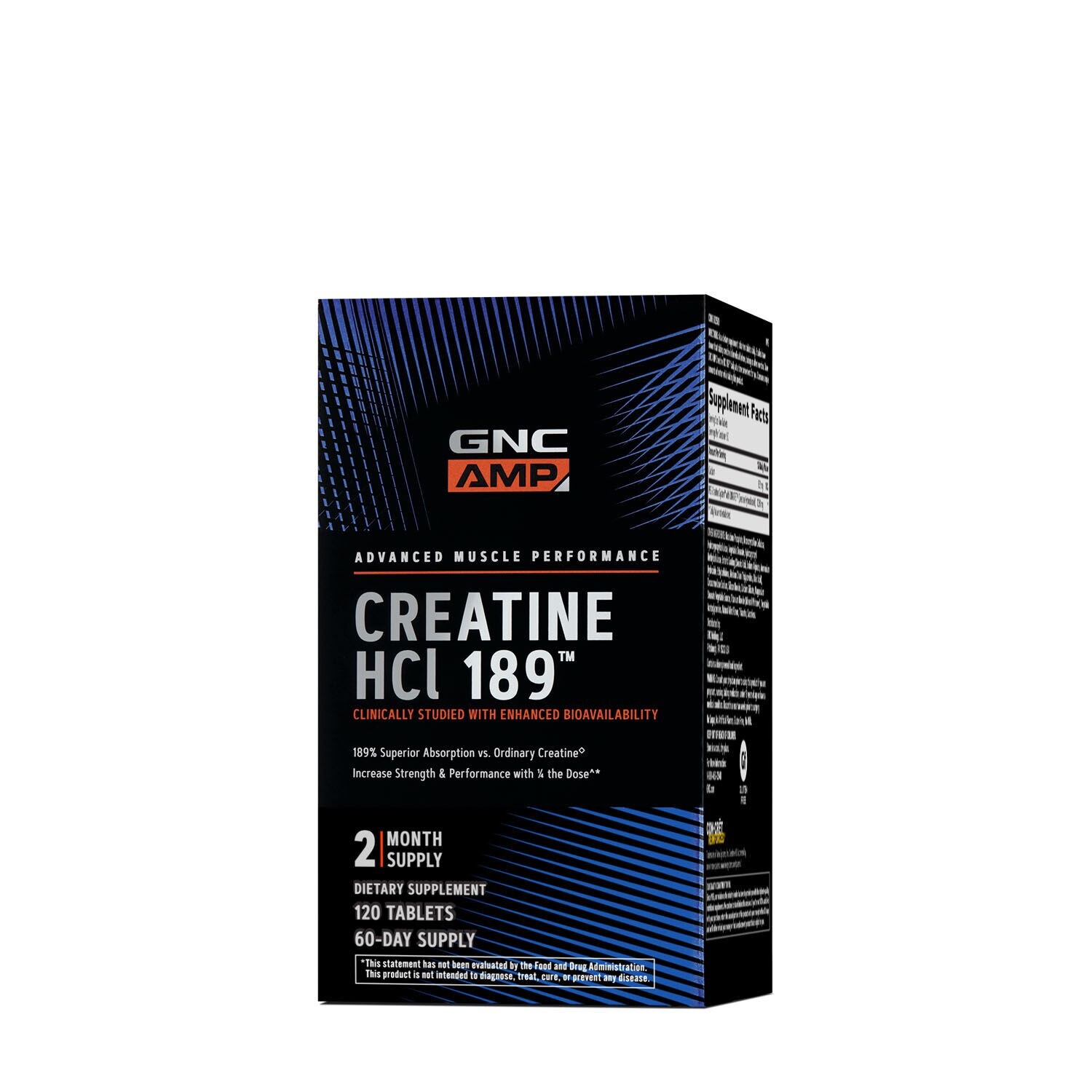 GNC AMP Creatine HCl 189 – 120 Tablets – 60 Day Supply