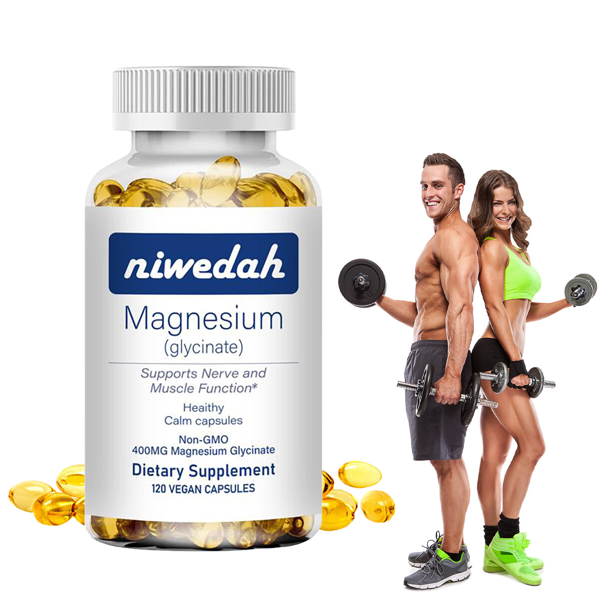 Triple Magnesium Complex, 400mg of Magnesium Glycinate 120 capsules USA