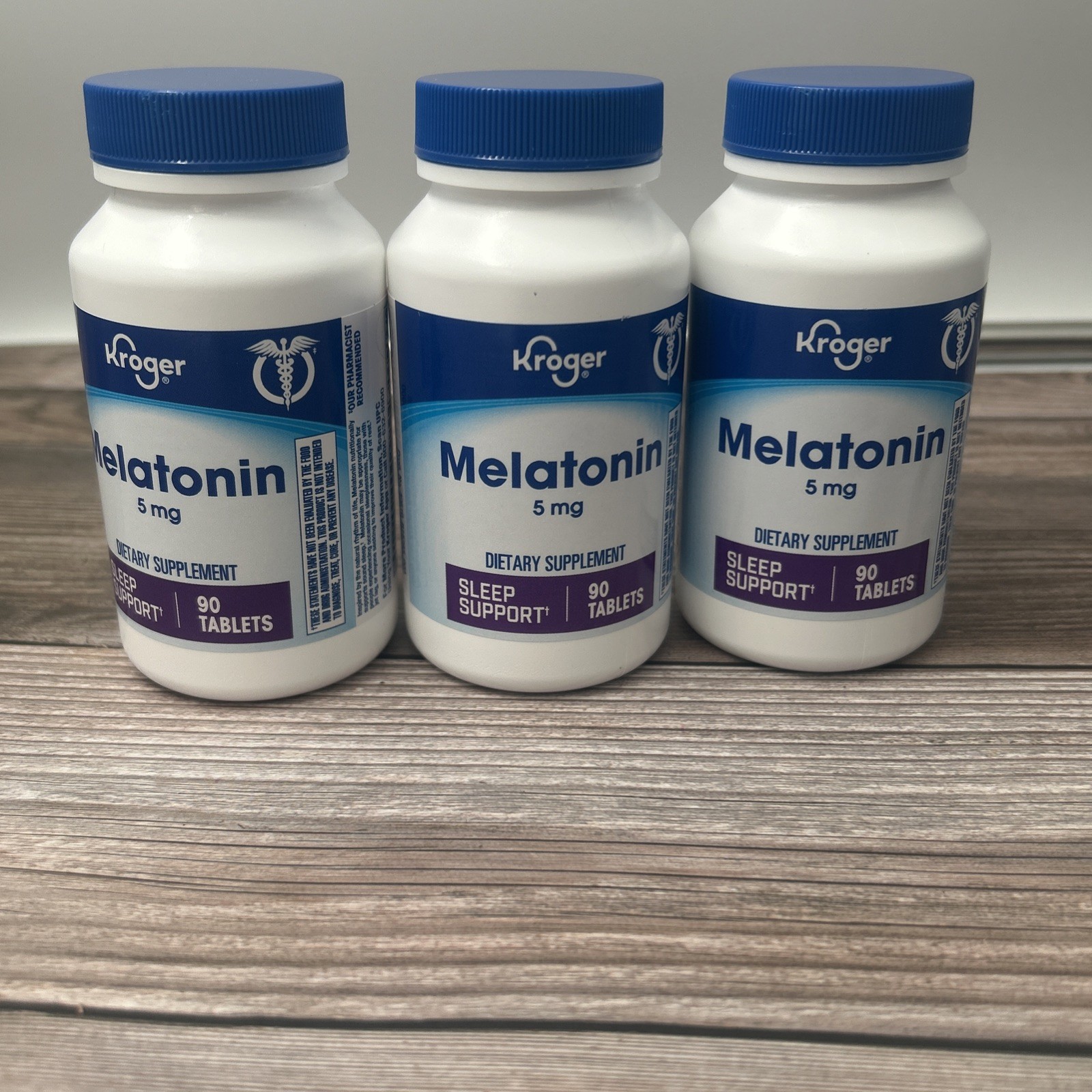 Kroger Melatonin 5 mg 3 Pack Containing 270 Tablets In Total For Sleep Support