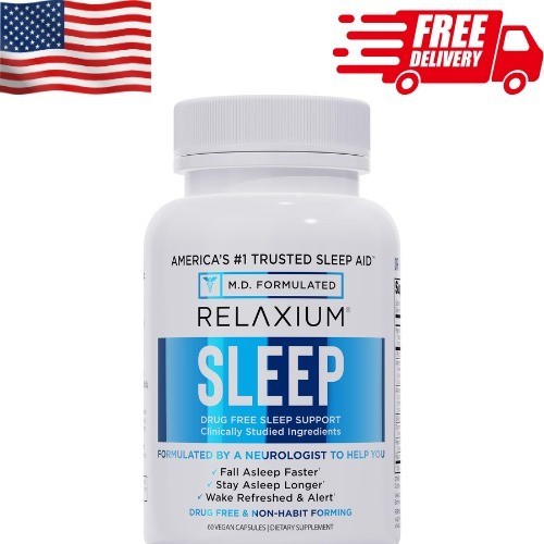 RELAXIUM SLEEP 60 Capsules – Dietary Supplement for Better Sleep –  Exp 1/2027