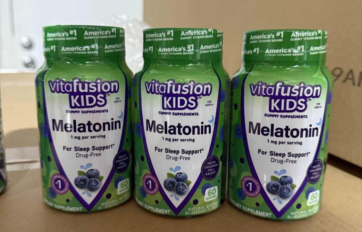 3 PACK VitaFusion Kids Melatonin ~ 60 Gummies Each ~ Blueberry READ BB!