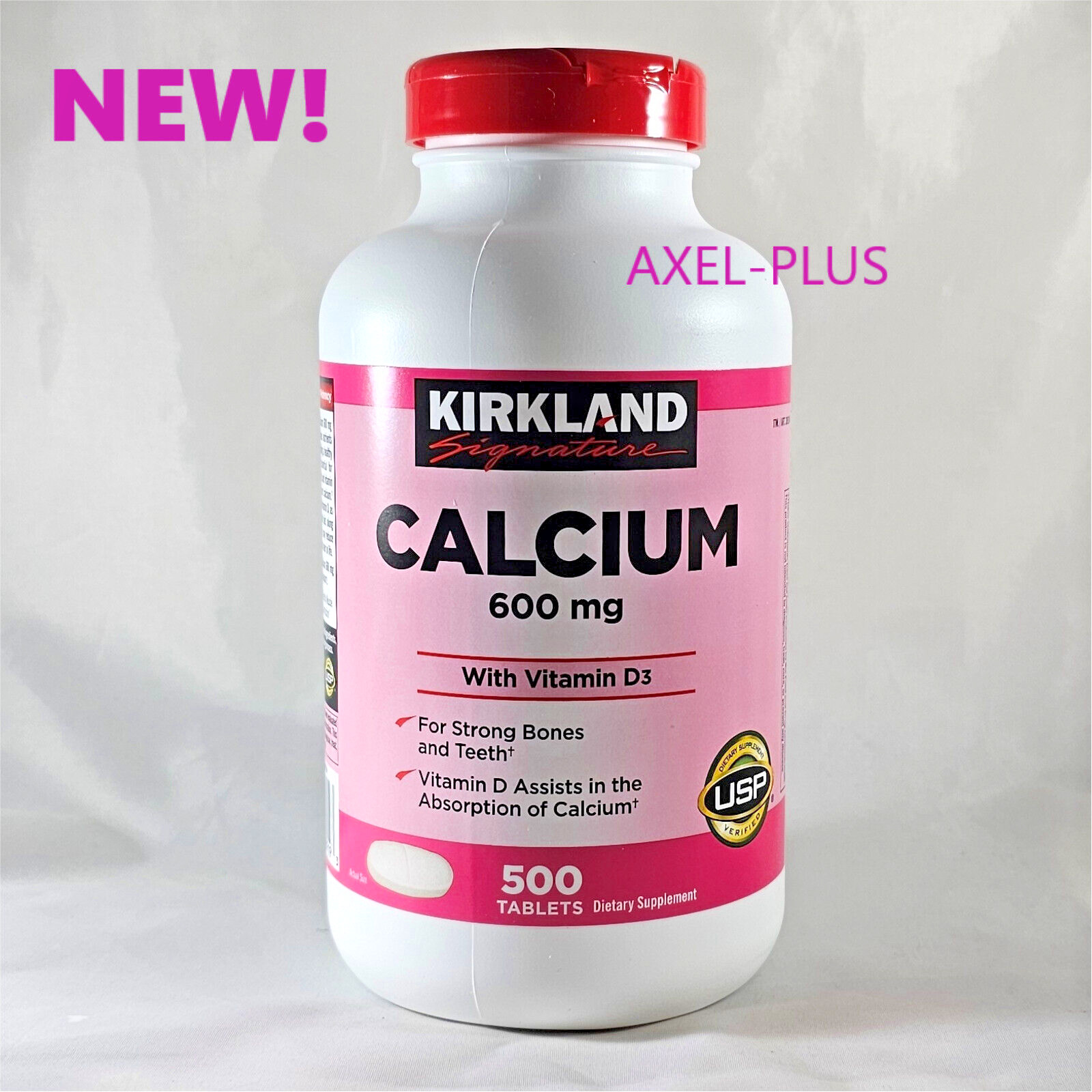 Kirkland Signature Calcium 600 mg. with Vitamin D3, 500 Tablets