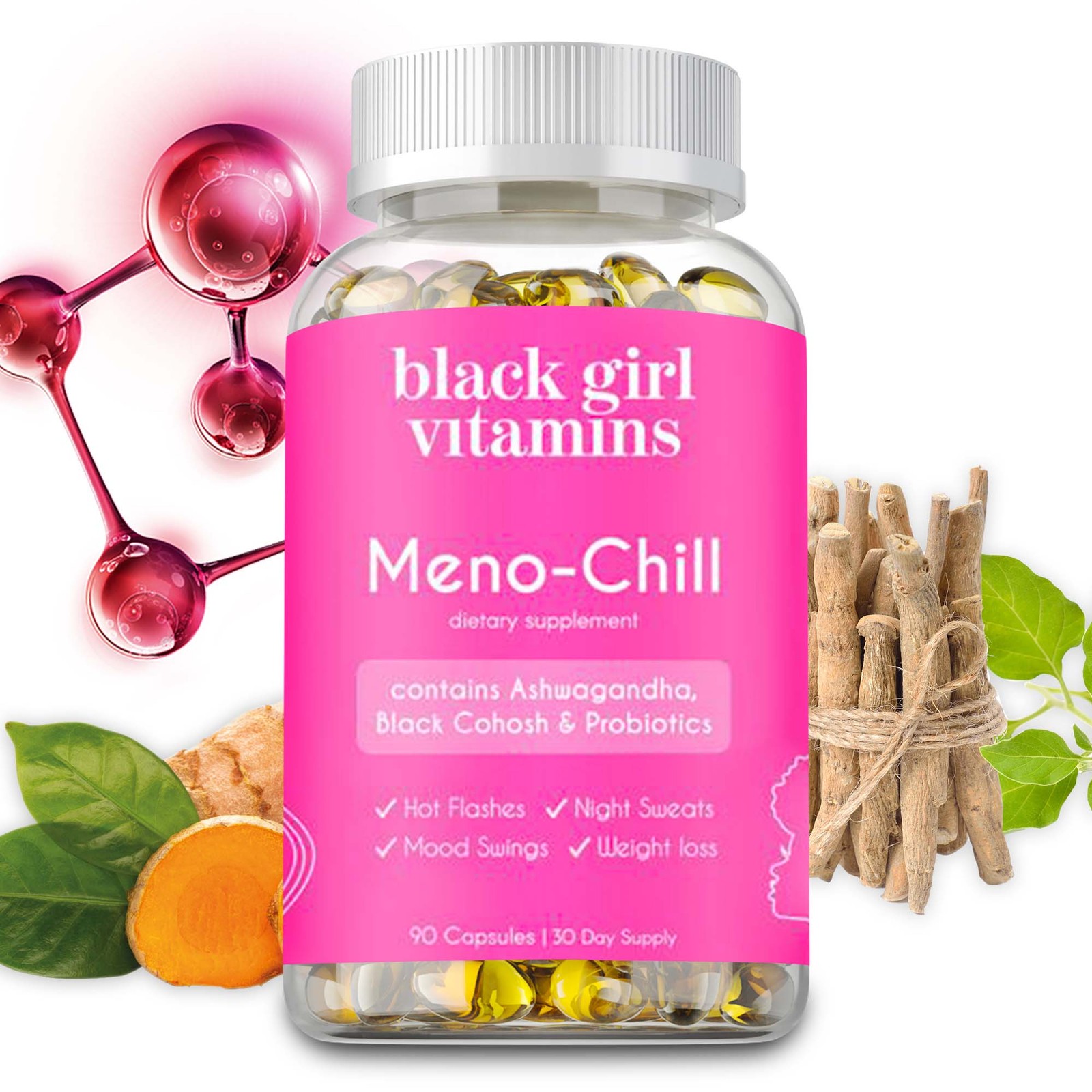 Black Girl Vitamins Meno-Chill – Probiotics, DIM, Black Cohosh, Ashwagandha