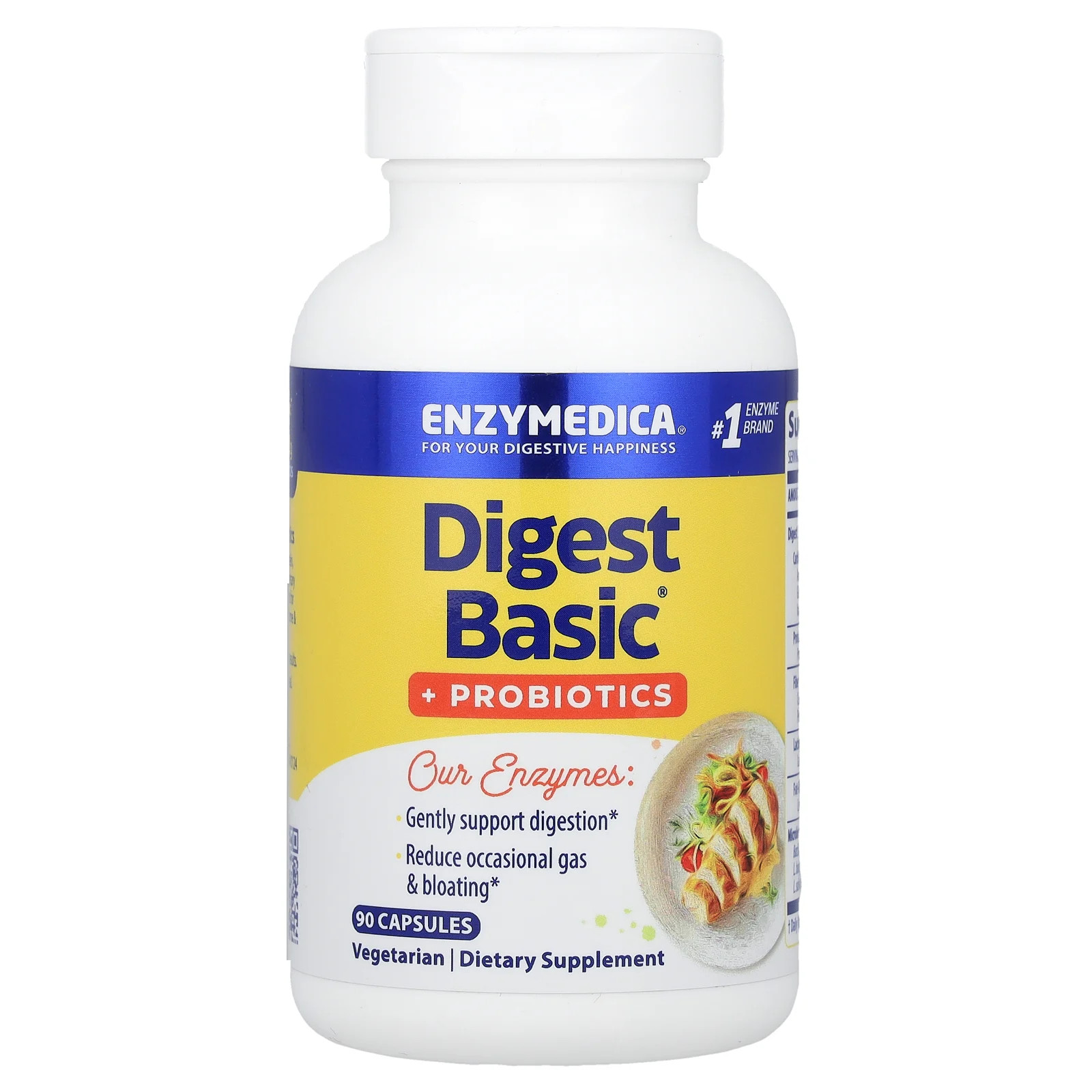 Enzymedica Digest Basic  Probiotics 90 Capsules Nut Free, Casein-Free,