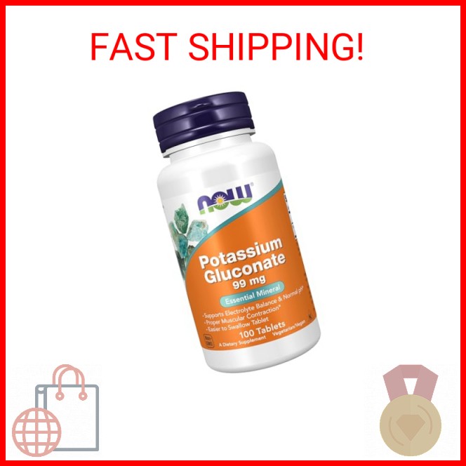 NOW Foods Supplements, Potassium Gluconate 99mg, Easier to Swallow, Essential Mi