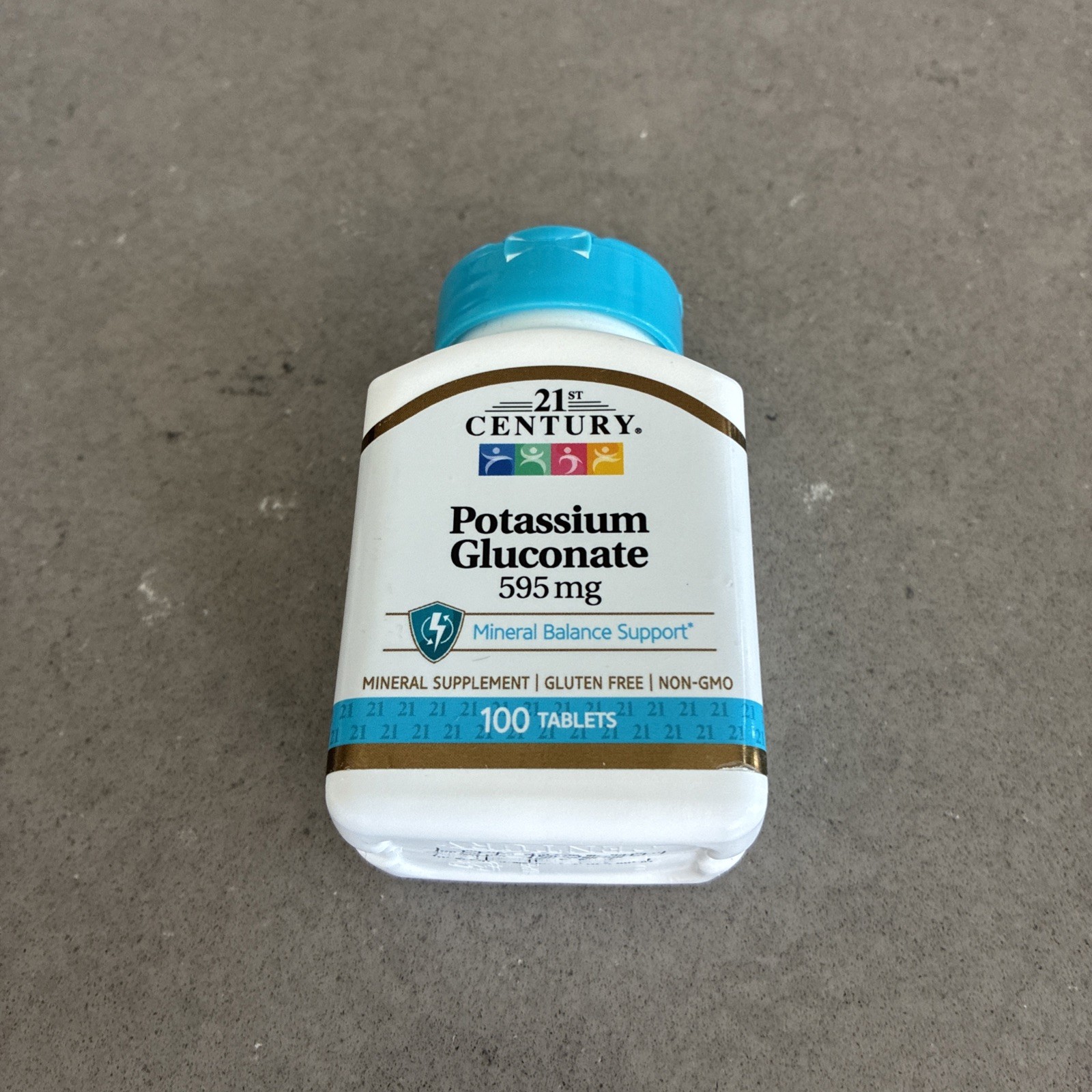 21st Century POTASSIUM GLUCONATE  100 Tablets 595mg | Exp 12/27 Sealed FAST SHIP