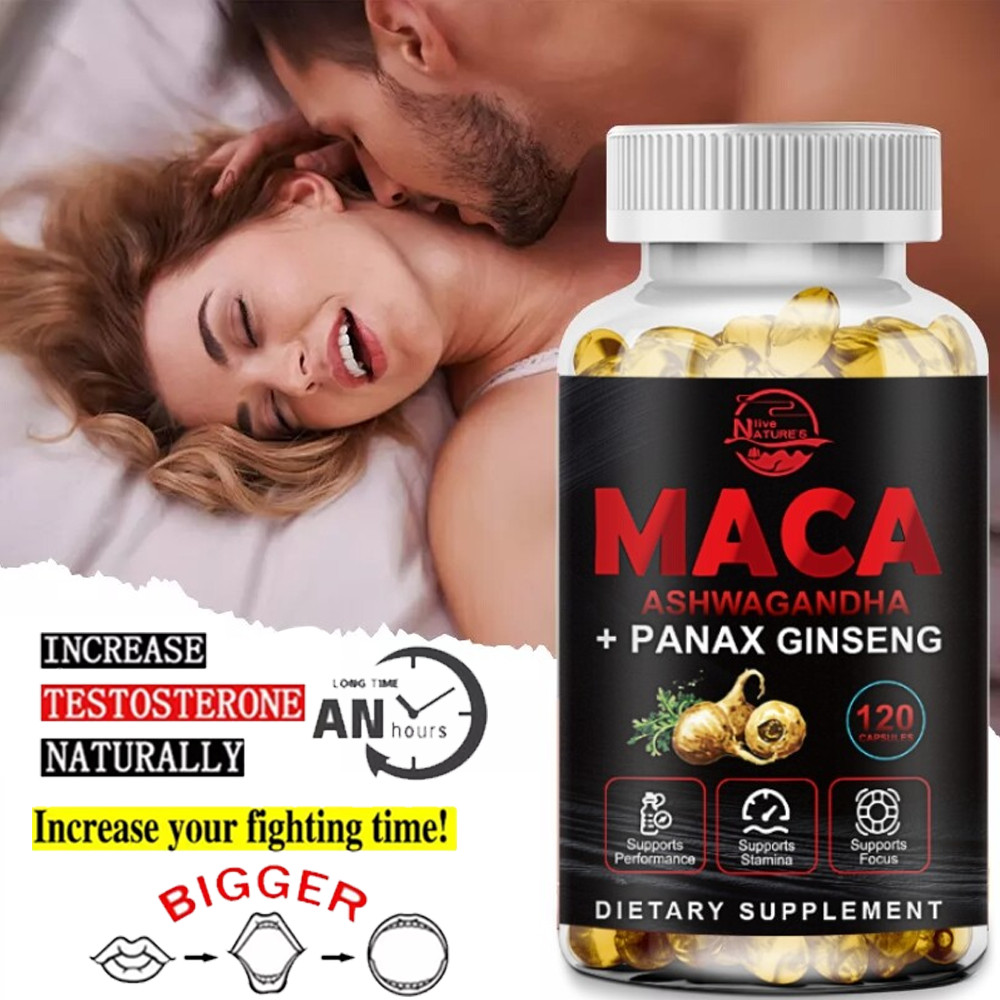 Maca Root + Ginseng + Ashwagandha – Extra Strength Capsules for Men and Women