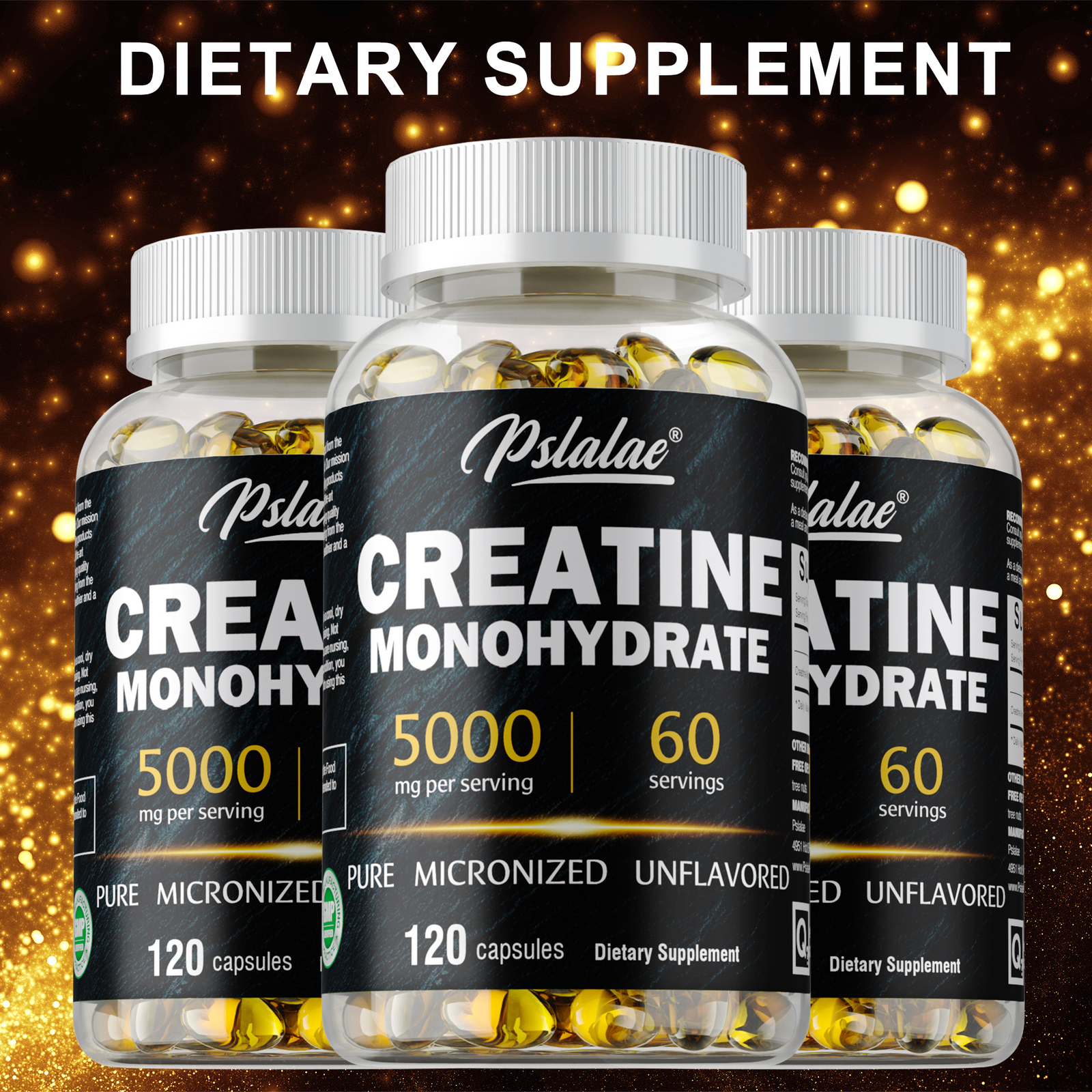 Creatine Monohydrate 5000mg- Energy&Endurance,Muscle Health,Testosterone Booster